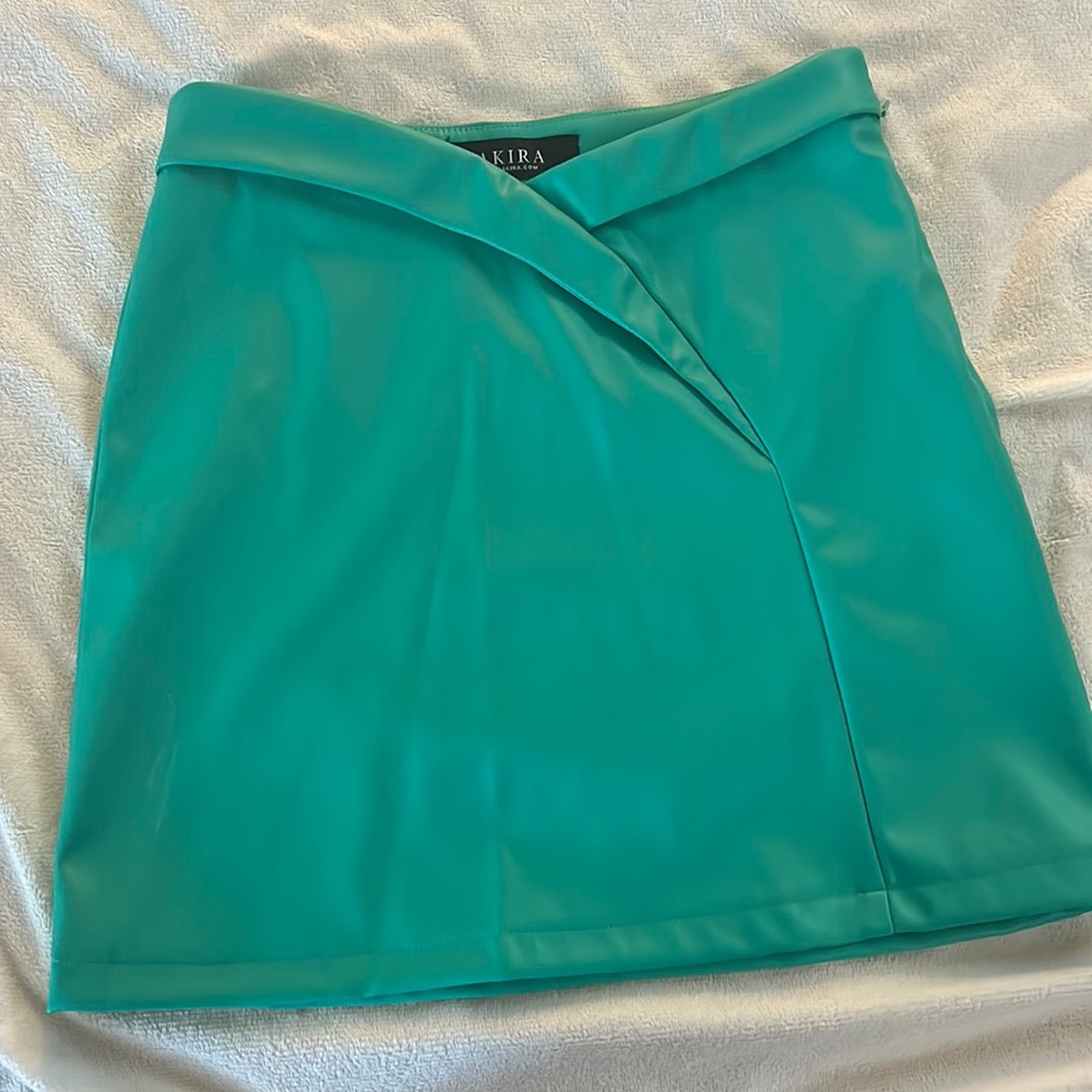 AKIRA Teal Mini Skirt Size Medium